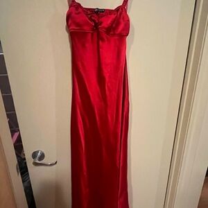 Zara Vibrant Red Satin Dress